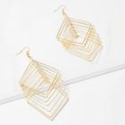 Romwe Open Square Layered Drop Earrings 1pair