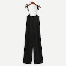 Romwe Knot Detail Pinafore Jumpsuit