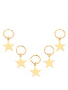 Romwe 5pcs Gold Plated Star Hair Accessories