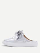 Romwe Flower Embellished Lace Up Pu Shoes