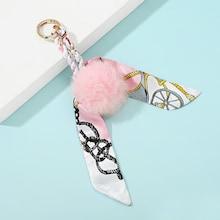 Romwe Pom Pom And Scarf Detail Bag Accessory