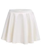 Romwe With Zipper Pleated Apricot Skirt
