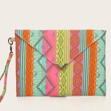 Romwe Geometric Print Purse With Wristlet