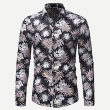 Romwe Men Floral Print Shirt