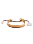 Romwe Gold Tone Smiley Face Metal Bangle