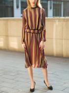 Romwe Geometric Print A-line Chiffon Dress