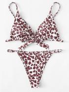 Romwe Leopard Pattern Bikini Set