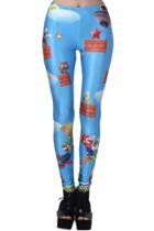 Romwe Super Mario Blue Leggings