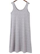 Romwe Scoop Neck Grey Tank Dress