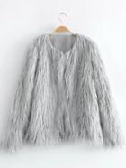 Romwe Faux Fur Short Coat
