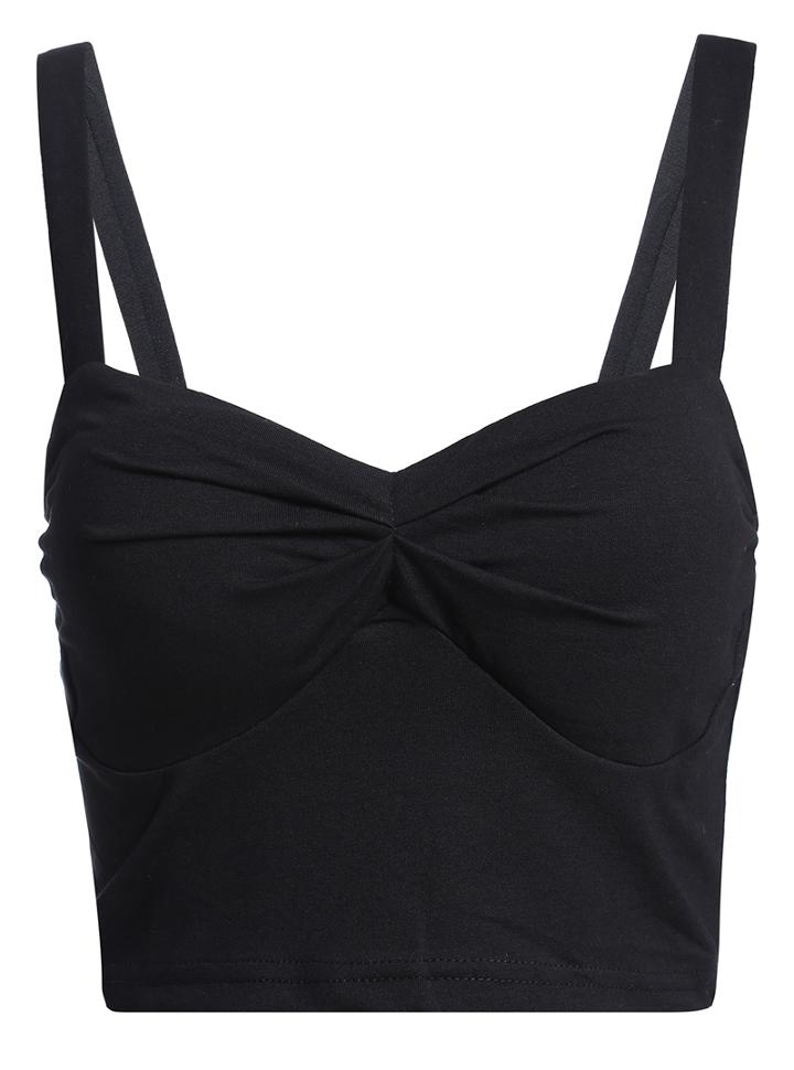 Romwe Spaghetti Strap Black Vest