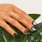 Romwe Moon Pattern Fake Nail With Double Side Tape 25pack