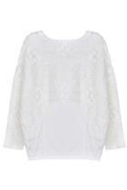 Romwe Romwe Long-sleeved Lace T-shirt