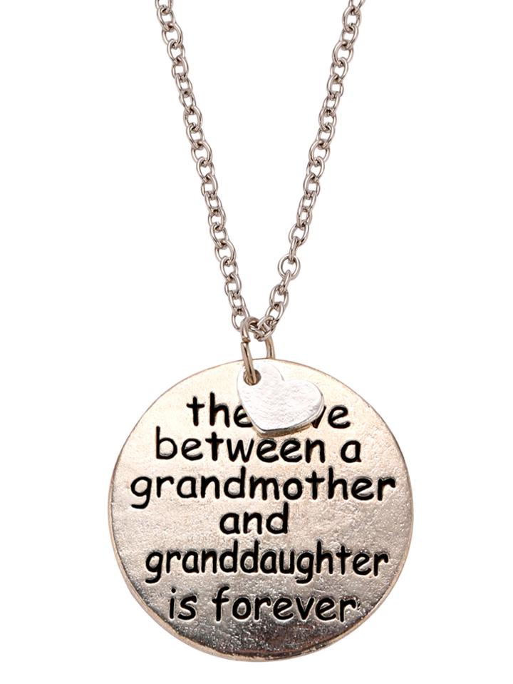 Romwe Silver Heart Round Metal Sheets Sentence Lettering Pendant