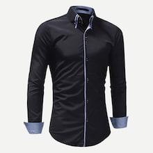 Romwe Guys Contrast Plaid Trim Shirt