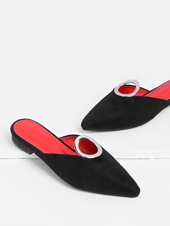 Romwe Ring Front Pointed Toe Flats