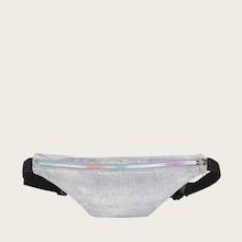 Romwe Snakeskin Zip Front Bum Bag