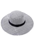 Romwe Black And White Large Brimmed Straw Hat