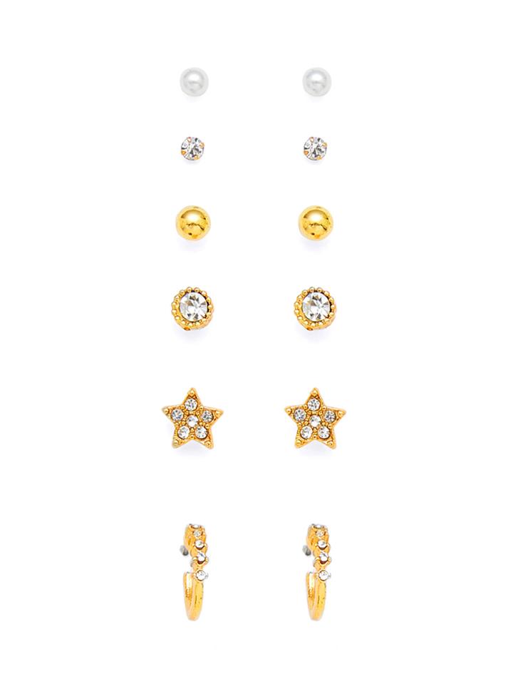 Romwe Round & Star Design Earring Set