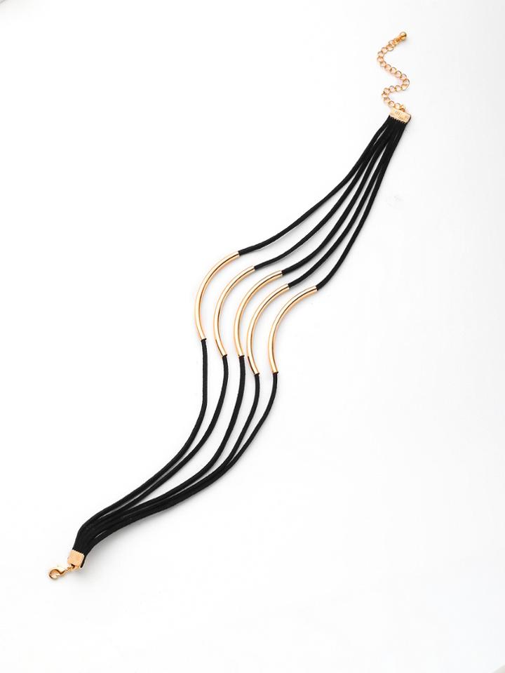 Romwe Bar Design Layered Choker