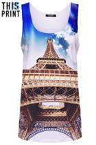 Romwe This Is Print The Eiffel Tower Print Vest
