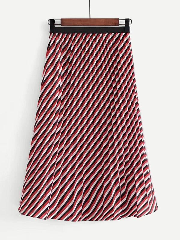 Romwe Multi Stripe Skirt
