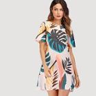 Romwe Leaf Print Dress
