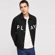 Romwe Men Single Breasted Letter Print Jacket