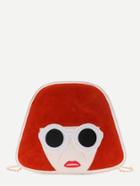 Romwe Red Feminine Head Shaped Pu Chain Bag