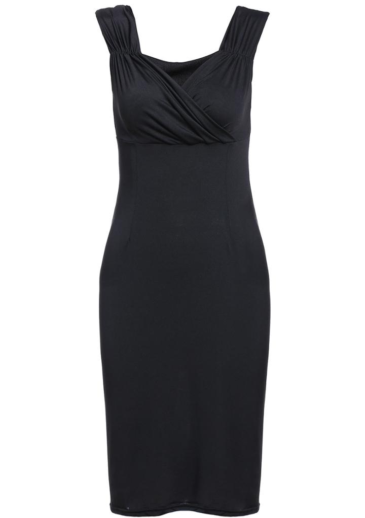 Romwe V Neck Sleeveless Slim Dress