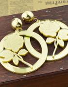 Romwe Gold Plated Round Shaped Flower Big Earrings