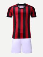 Romwe Men A.c. Milan F.c. Team T-shirt With Shorts