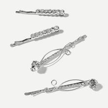 Romwe Rhinestone Decorated Hair Clip 4pcs
