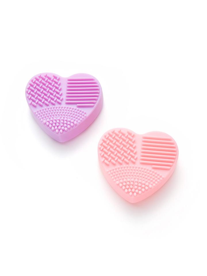 Romwe Heart Shaped Makeup Brush Cleaner 2pcs