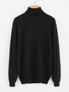 Romwe Roll Neck Soft Knit Jumper