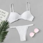 Romwe Fish Net Overlay Bikini Set