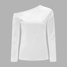 Romwe Asymmetrical Neck Solid Tee