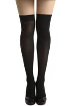Romwe Black-skin Color Contrasting Tights