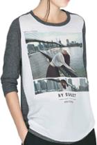 Romwe Romwe Brooklyn Bridge Print Color Block T-shirt