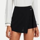 Romwe Wrap Solid Knot Shorts