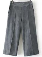 Romwe Vertical Striped Wide Leg Grey Pant