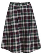Romwe Plaid A-line Skirt With Zipper
