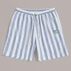 Romwe Guys Patched Drawstring Waist Striped Shorts