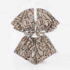 Romwe Plus Knot Snakeskin Print Top With Shorts