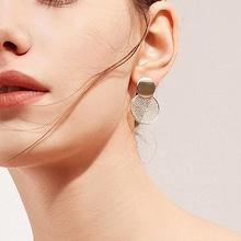 Romwe Hollow Round Design Stud Earrings