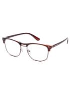 Romwe Brown Open Frame Gold Trim Glasses