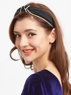 Romwe Contrast Trim Black Kontted Headbands