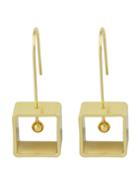 Romwe Gold Square Drop Earrings