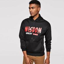 Romwe Men Letter & Cartoon Print Drawstring Hoodie