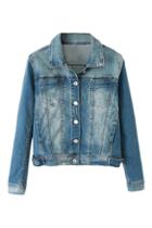 Romwe Retro Fading Cool Denim Coat